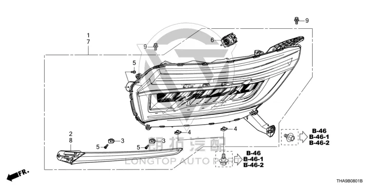 Headlamp Assembly (Left) 33150-THAH31 33150THAH31 for Honda