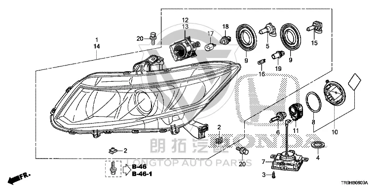 Front Headlight Subassembly (Left) 33151-TR0H1 33151TR0H11 for Honda