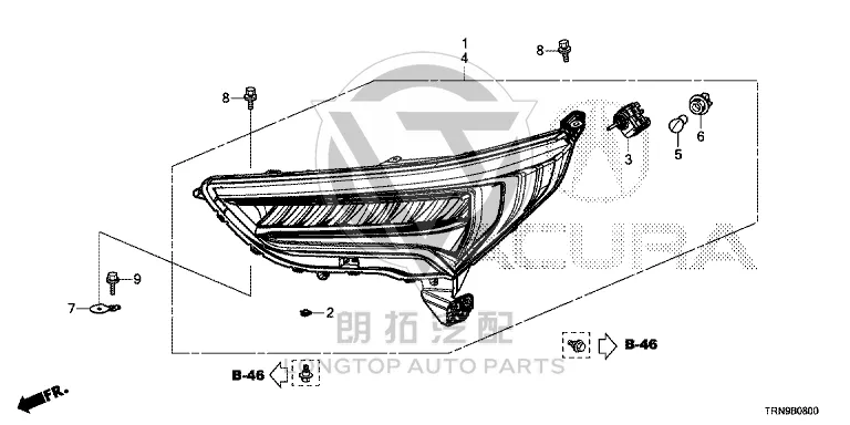 Headlamp Assembly (Right) 33100-TRNH0 33100TRNH0 for Acura