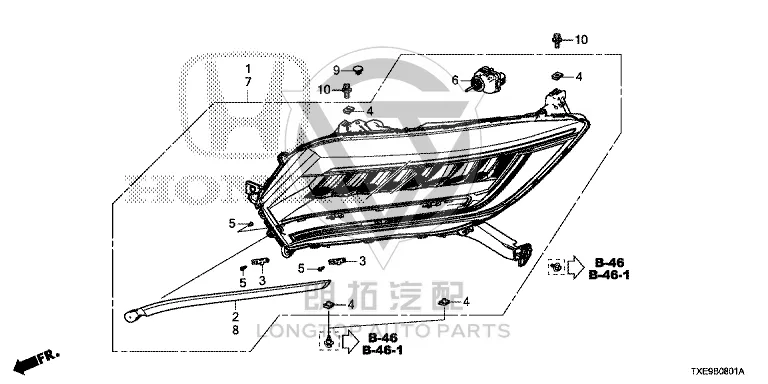 Headlamp Assembly (Left) 33150-TXEH01 33150TXEH01 for Honda