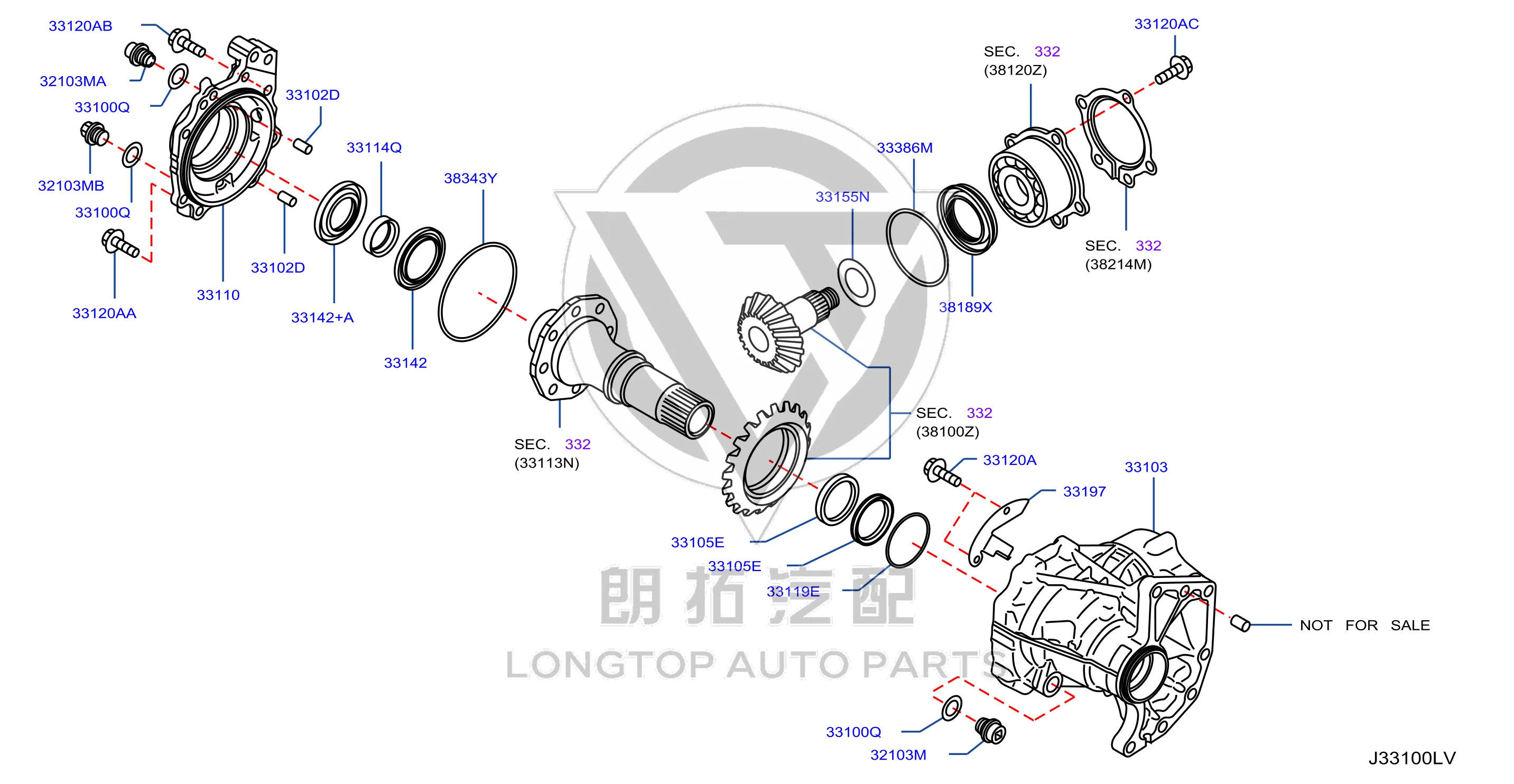Transfer Case Oil Seal (Rear) 33142-4BA0B 331424BA0B for Nissan