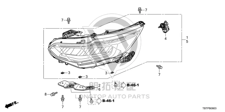 Headlamp Assembly (Left) 33150-TBTH61 33150TBTH61 for Honda