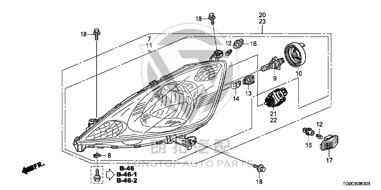 Headlamp Assembly (Left) 33150-TF0-H51 33150TF0H51 for Honda