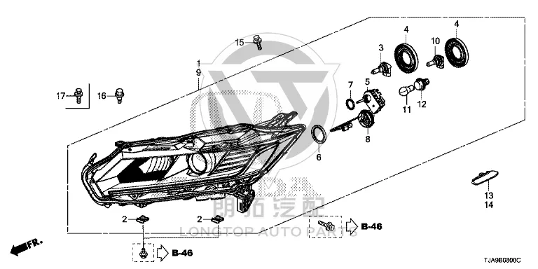 Front Vane Light (Left) 34350-TJAH0 34350TJAH0 for Honda