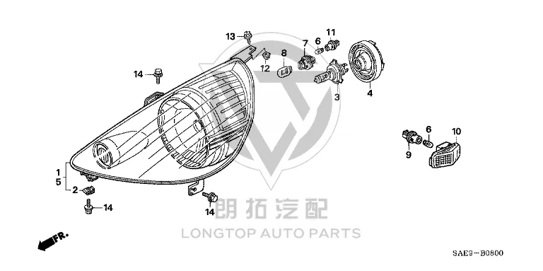 Front Headlight Subassembly (Left) 33151-SAAH6 33151SAAH61 for Honda
