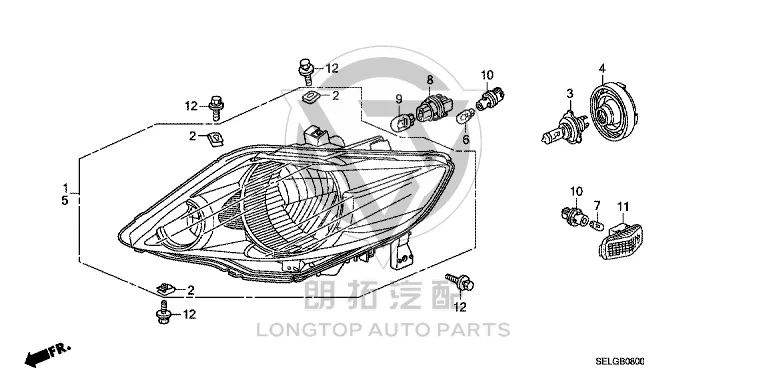 Front Headlight Subassembly (Left) 33151-SELH62 33151SELH62 for Honda