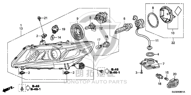 Front Headlight Subassembly (Left) 33151-SLGH0 33151SLGH0 for Honda