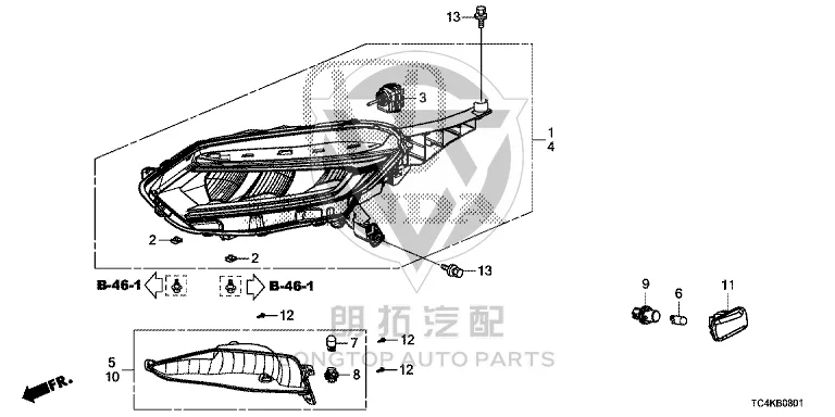 Front Turn Signal (Left) 33350-TC4-H11 33350TC4H11 for Honda