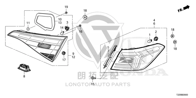 Inner Tail Lamp Assembly (Left) 34155-T31H01 34155T31H01 for Honda