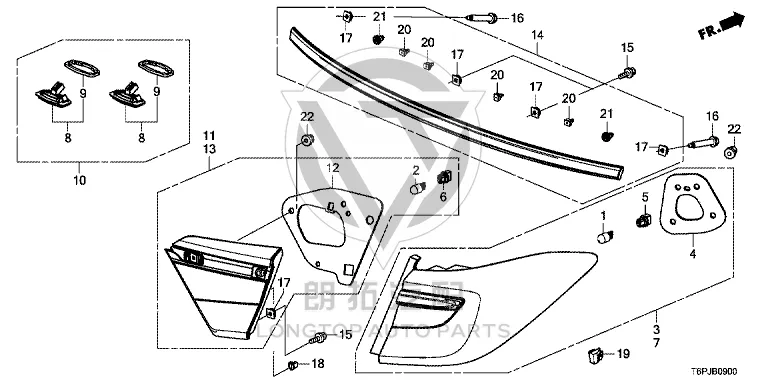 Exterior Tail Light Assembly 33500-T6PH0 33500T6PH0 for Honda