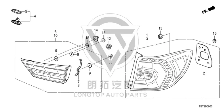 Outer Tail Lamp Assembly 33550-TBTH01 33550TBTH01 for Honda
