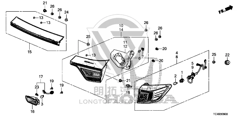 High-mounted Brake Light 34270-TC4-H02 34270TC4H02 for Honda