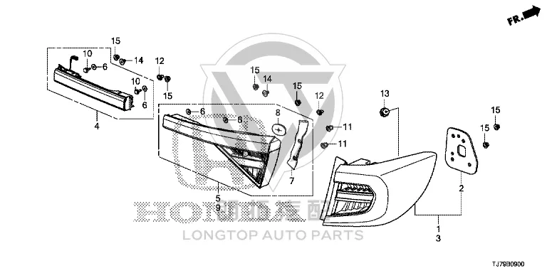 Exterior Tail Light Assembly (Right) 33500-TJ7H01 33500TJ7H01 for Honda