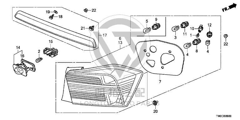 Tailgate Trim Strip 74890-TM4-H00 74890TM4H00 for Honda