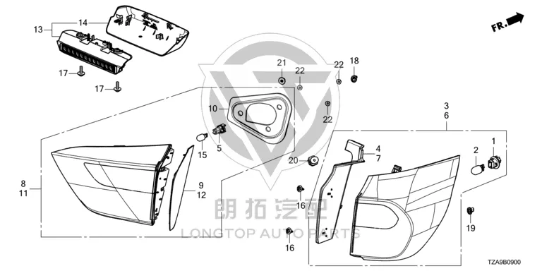 External Tail Light Clip 90650-TX6-A01 90650TX6A01 for Honda