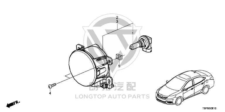 Front Fog Lamp (Right) 33900-TJAH01 33900TJAH01 for Honda