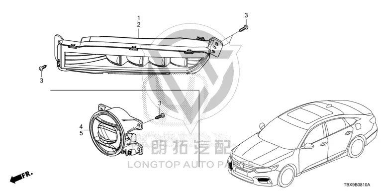 Front Fog Lamp (Right) 33900-TVA-H01 33900TVAH01 for Honda