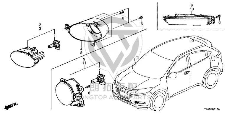 Front Fog Lamp (Left) 33950-T9A-H31 33950T9AH31 for Honda