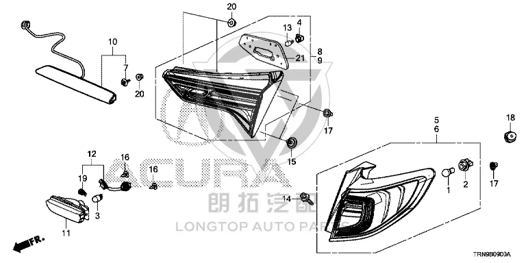Rear Fog Lamp 34401-TC4H0 34401TC4H01 for Honda