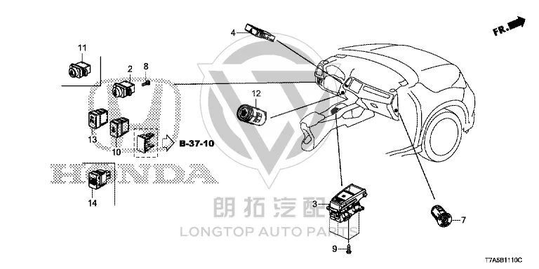 Electronic Parking Brake Switch 35355-T7A-J01 35355T7AJ01 for Honda