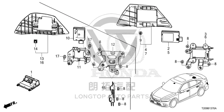 Blind Spot Monitor Bracket (Right) 36932-T20-A01 36932T20A01 for Honda