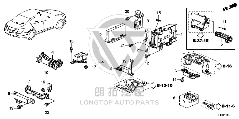 Smart key slot 36990-TA0-003 36990TA0003 for Honda Accord