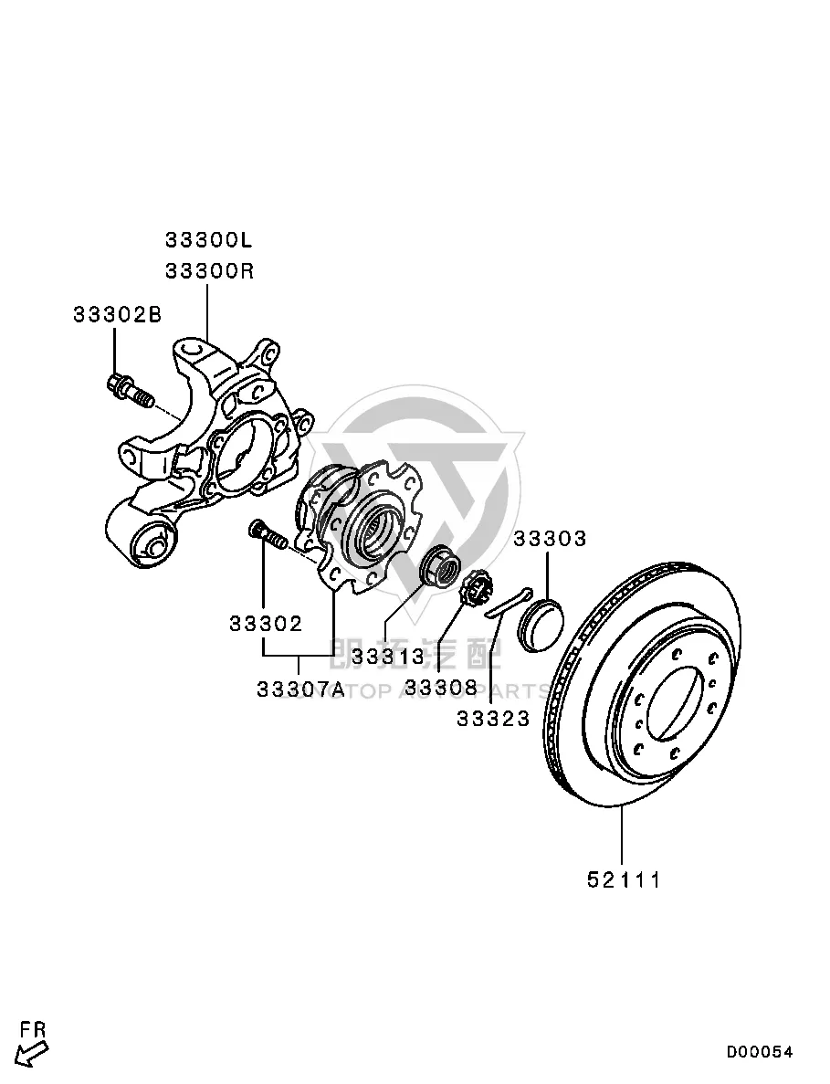 Rear Wheel Axle Hub (Right) 3780A-011 3780A011 for Mitsubishi V87W