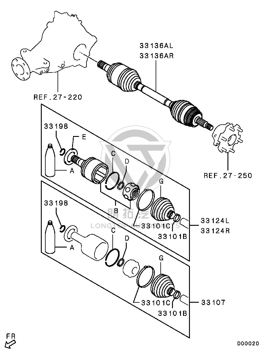 Rear Half-Axle (Right) 3715A-099 3715A099 for Mitsubishi V87W