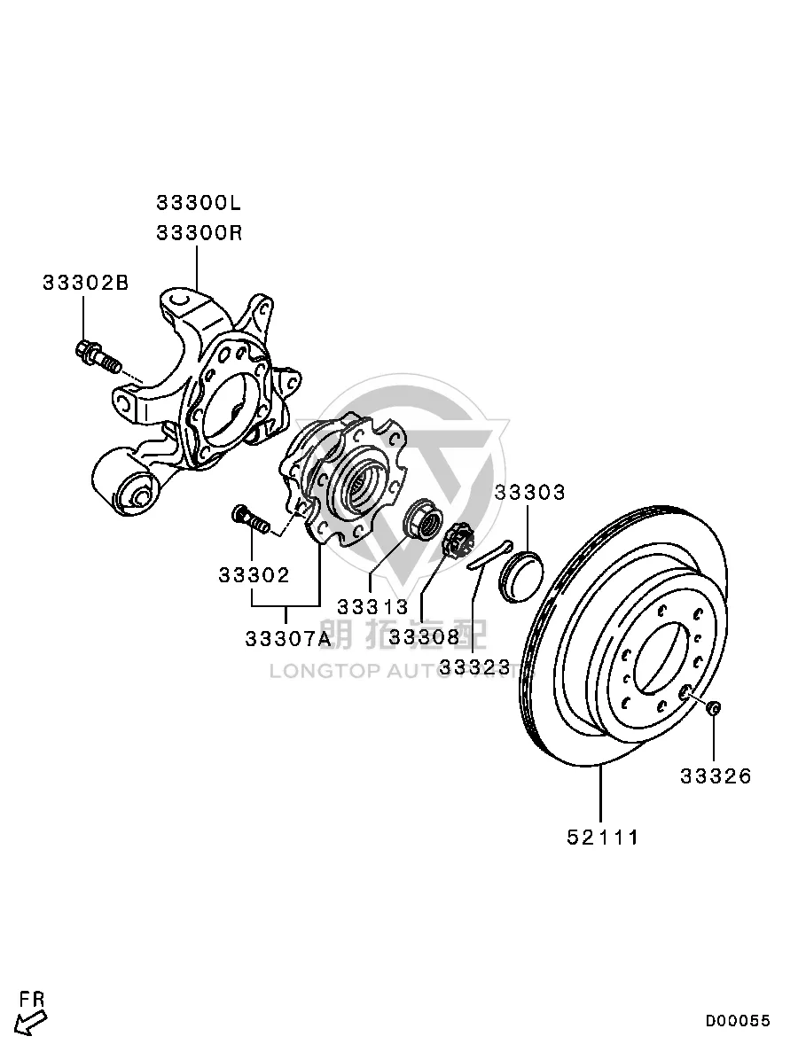 Rear Brake Disc (Right) 4615A-037 4615A037 for Mitsubishi V97W
