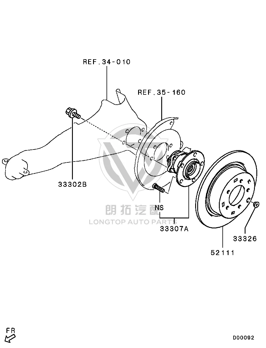 Rear Wheel Axle Hub (Right) 3785A-039 3785A039 for Mitsubishi GA1W