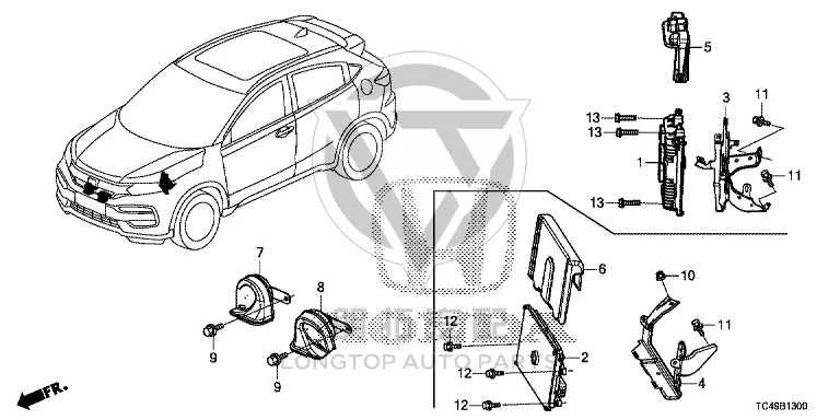 Bass speaker 38100-TC4H02 38100TC4H02 for Honda