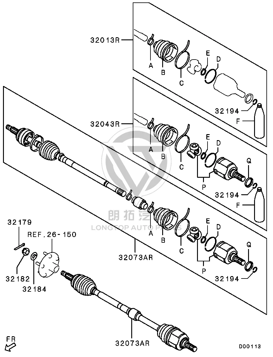 Front Half-Shaft (Right) 3815A-068 3815A068 for Mitsubishi CV5W