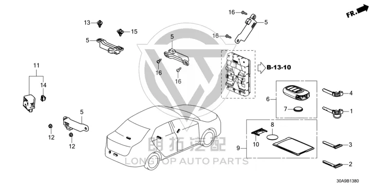 Intermediate Smart Key Antenna 38387-TZ5-A01 38387TZ5A01 for Honda