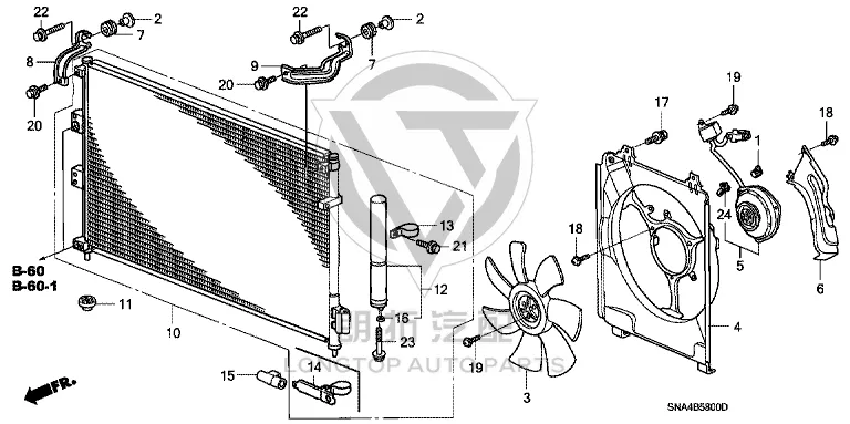 Radiator Fan Motor (Right) 38616-RNAA01 38616RNAA01 for Honda
