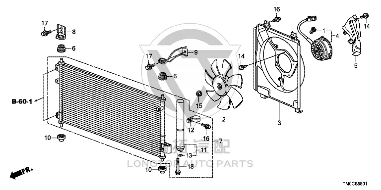 Condenser Electronic Fan Motor 38616-RR2-H01 38616RR2H01 for Honda
