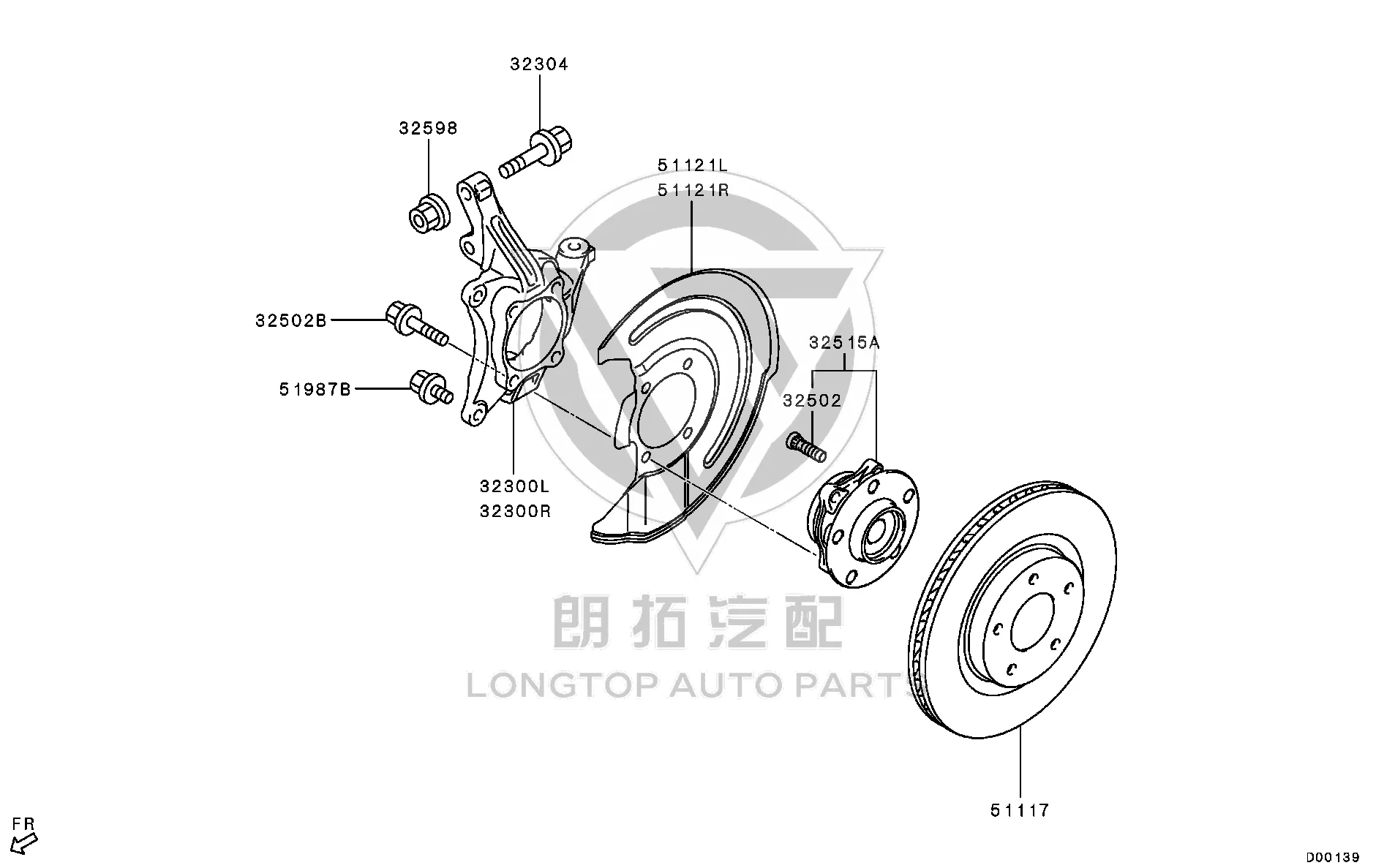 Front Axle Head Bearing 3885A-012 3885A012 for Mitsubishi GK1W