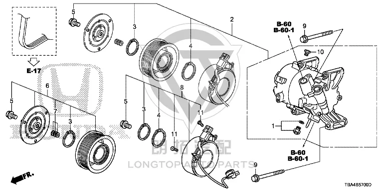 Air Conditioning Pump Clutch Solenoid 38924-5AAA0 389245AAA02 for Honda