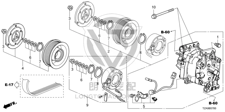 Air Conditioning Pump Pulley 38900-5R004 389005R0004 for Honda