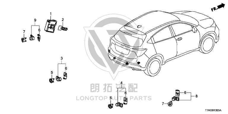 Rear Bumper Parking Sensor 39680-TV0-E01C5 39680TV0E01C5 for Honda