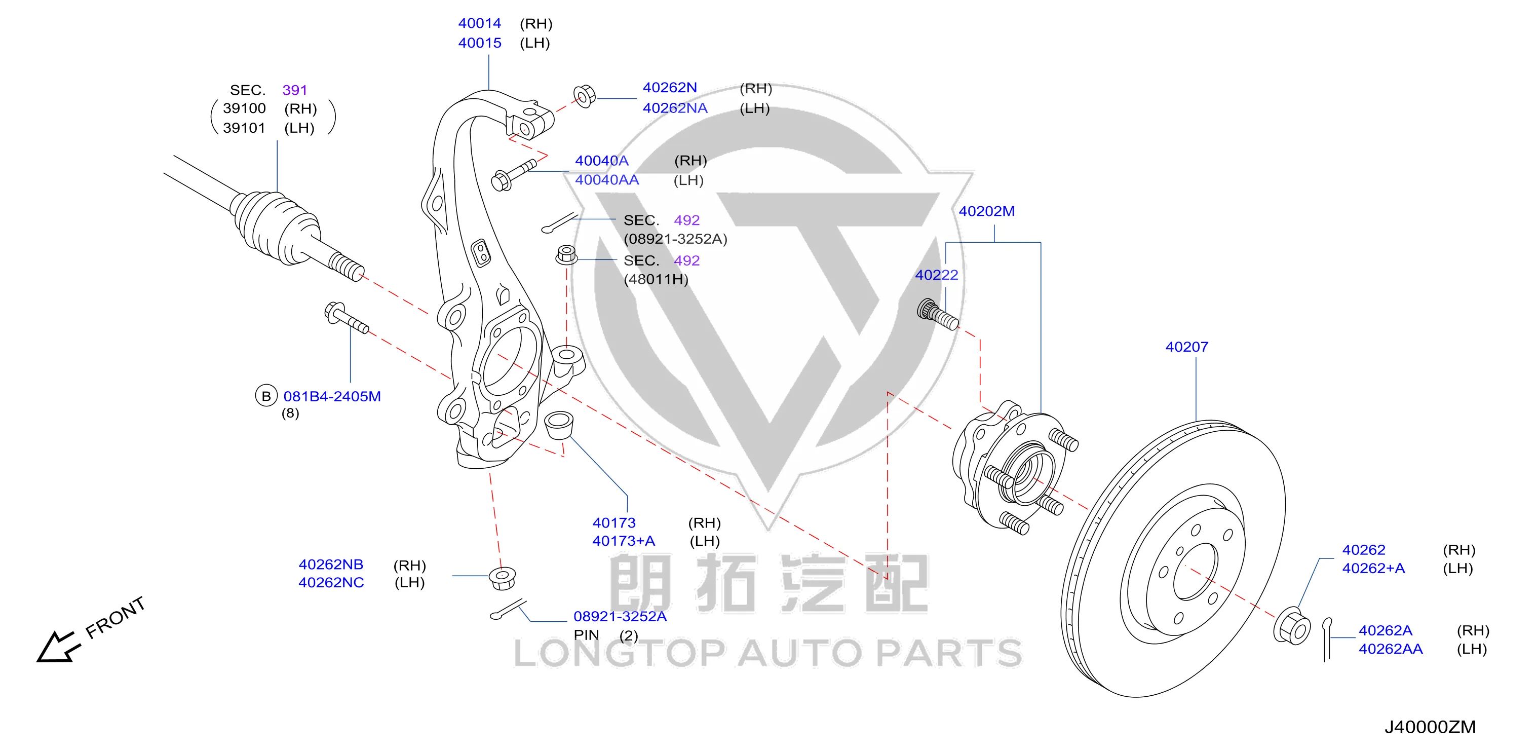 Front Brake Disc (Right) 40206-3WU0A 402063WU0A for Infiniti