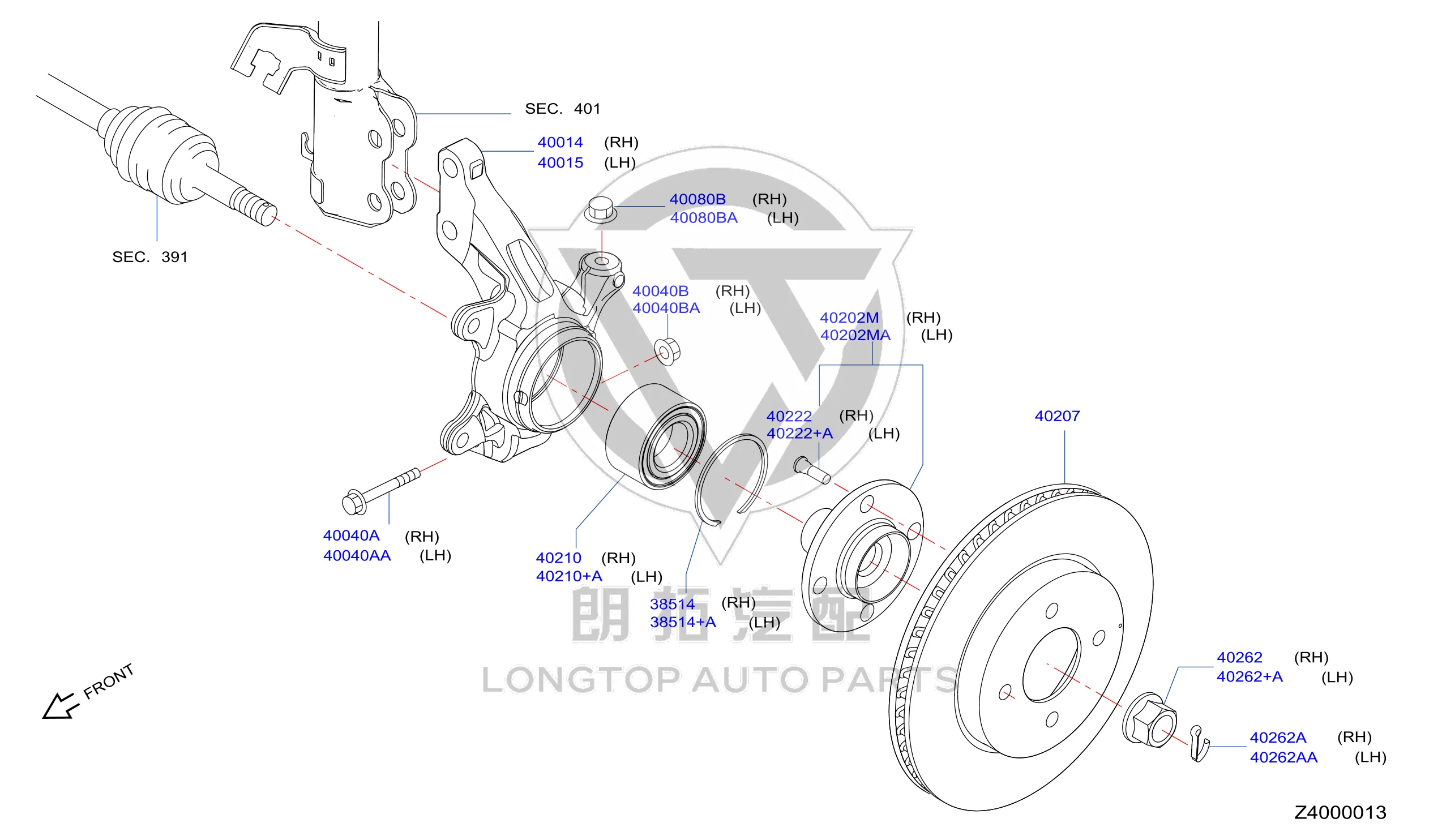 Front Wheel Bearing (Right) 40210-0187R 402100187R for Nissan