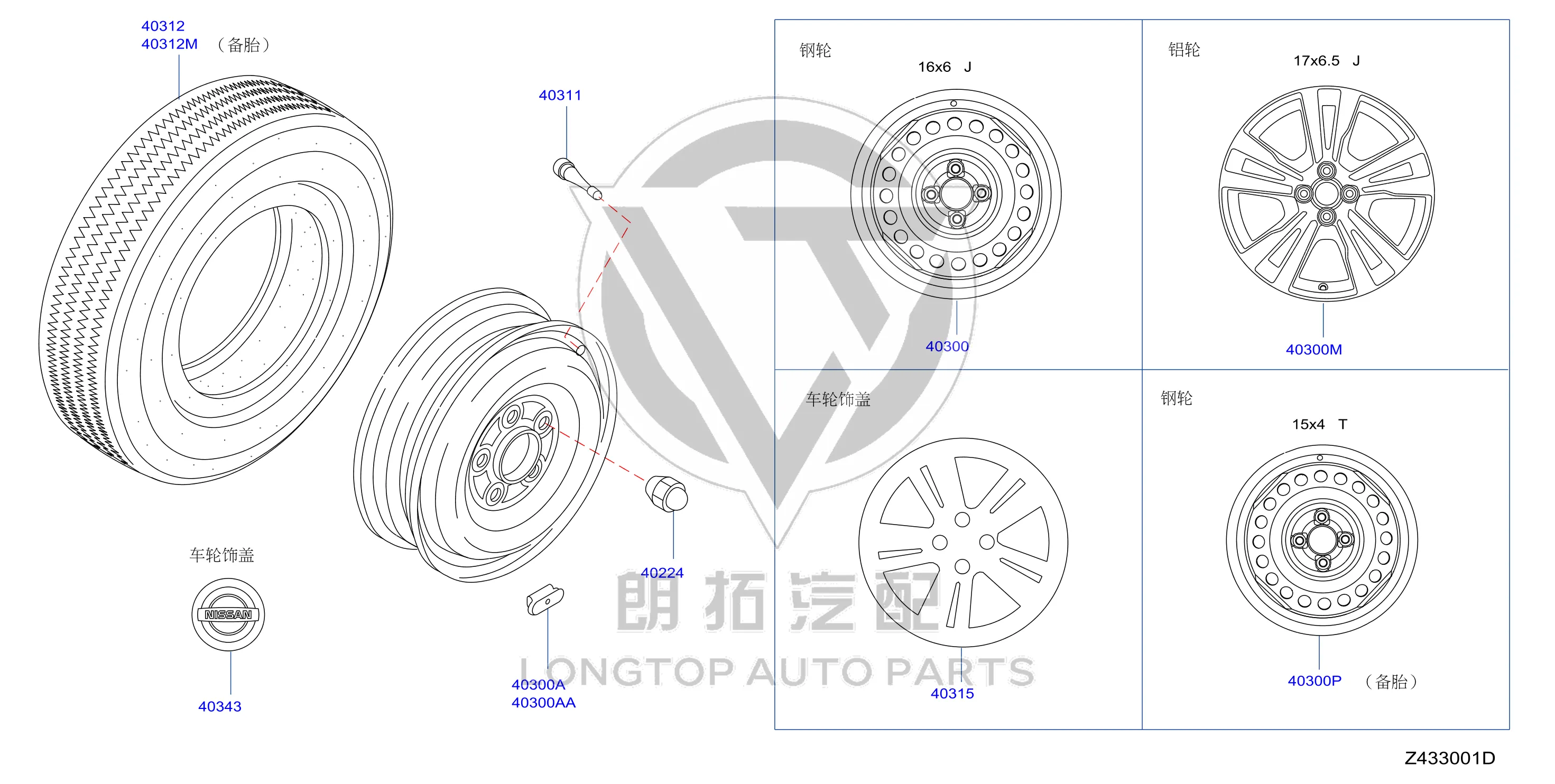 Steel Rim 40300-5RF3B 403005RF3B for Nissan