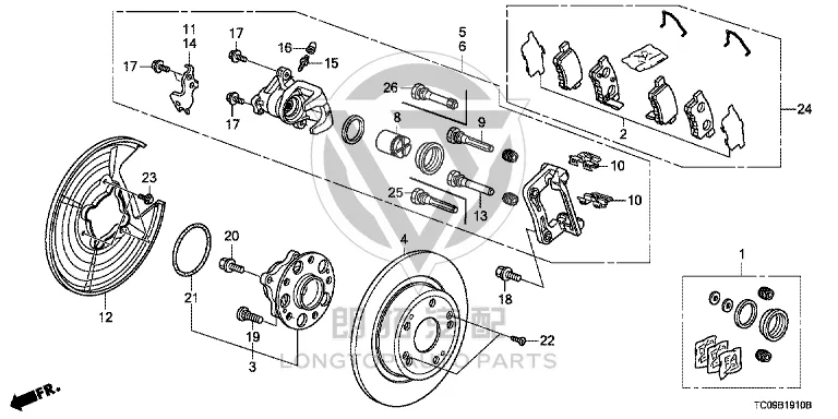 Rear Brake Pad Set 43022-TA0-H00 43022TA0H00 for Honda