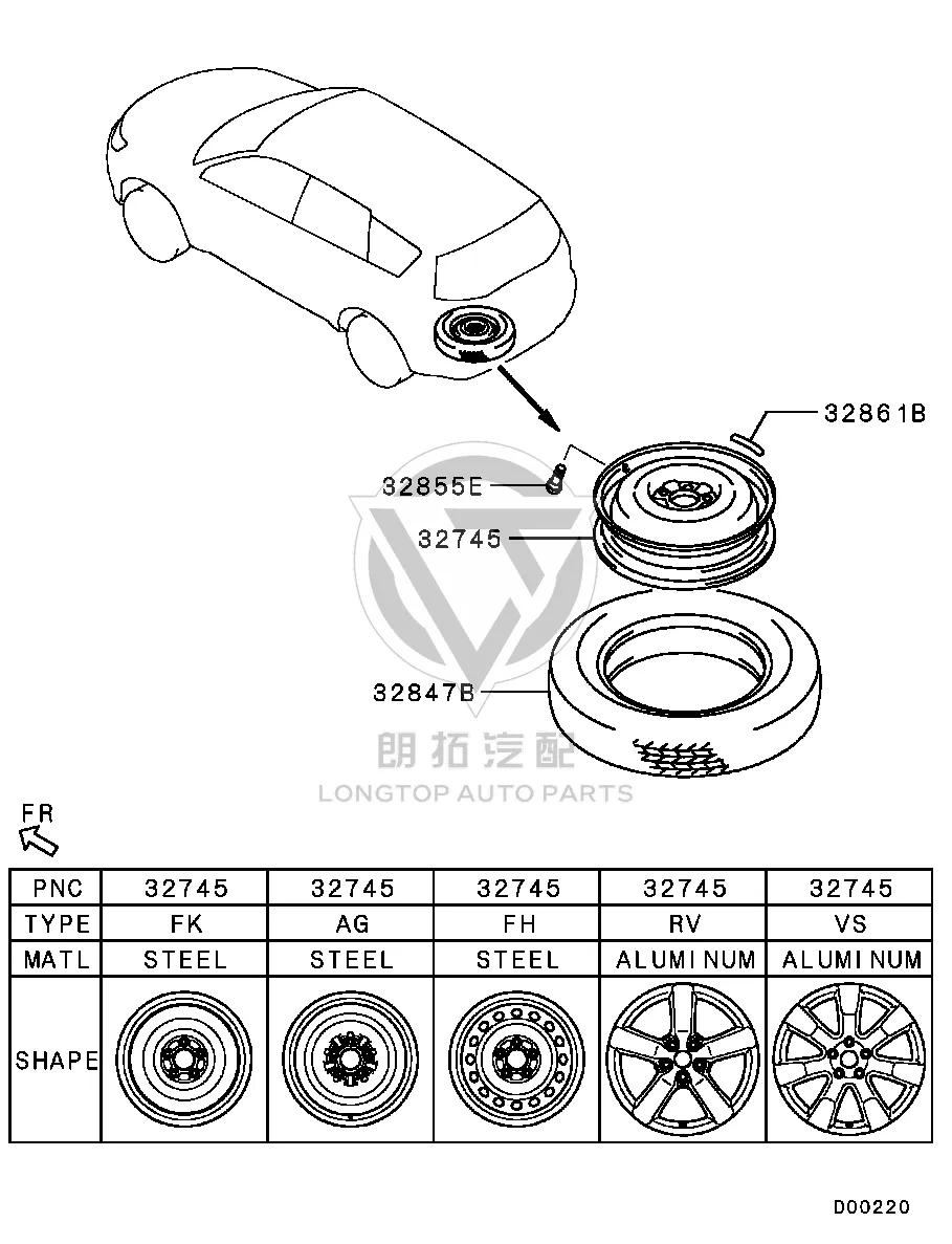 Spare tire steel rim 4250C-073 4250C073 for Mitsubishi CW4W