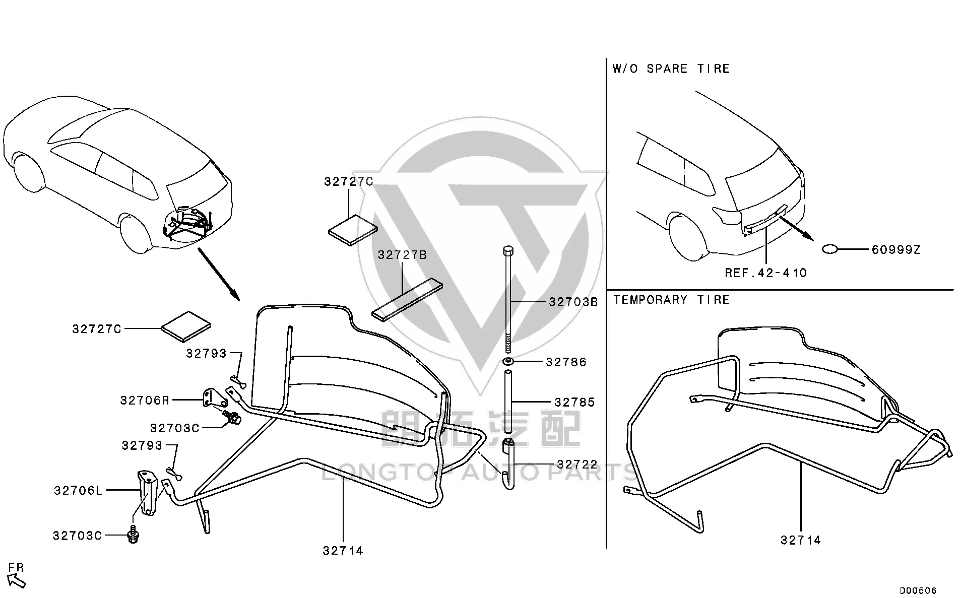 Spare tire rack 4260A-092 4260A092 for Mitsubishi GF2W