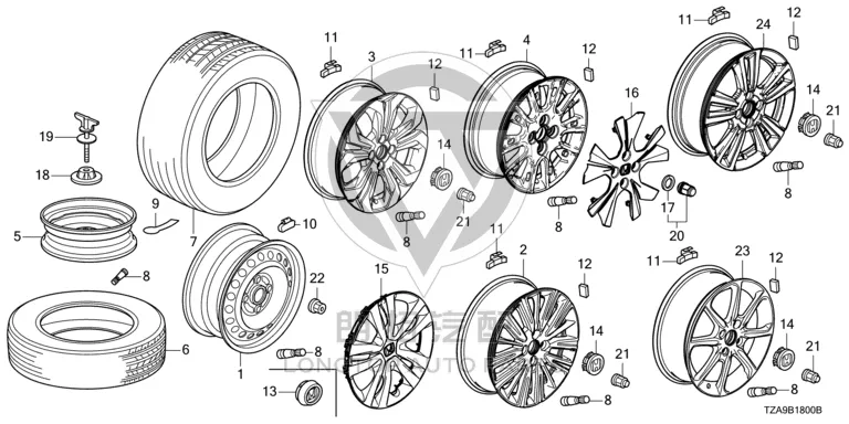 Wheel nut 90304-SC200 90304SC200 for Honda