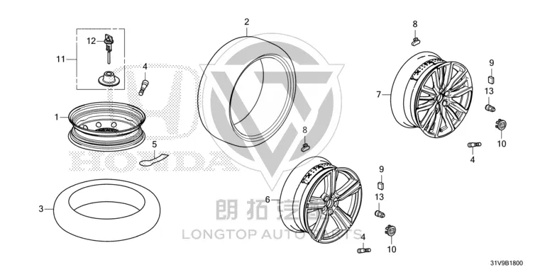 Tire 42751-30EH2 4275130EH21 for Honda