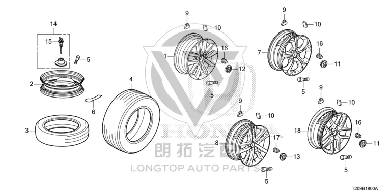 Wheel nut 90381-S4L00 90381S4L003 for Honda