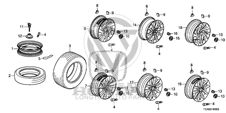 Steel Rim 42800-TETH9 042800TETH90 for Honda