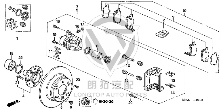 Rear Brake Pad Set 43022-S9A-01 43022S9A010 for Honda